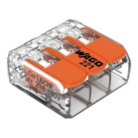 Wago 221-413 3 İletkenli Şeffaf Buat Klemens 2X4 mm²